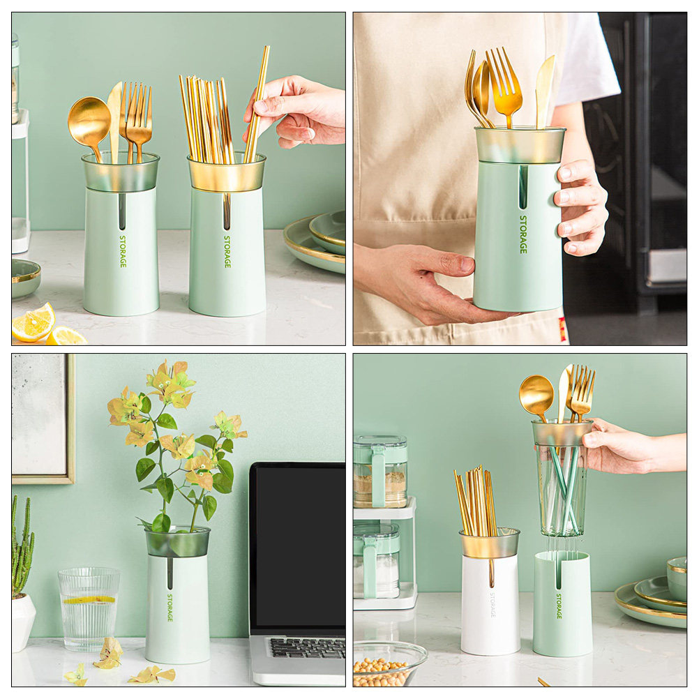 Tube de rangement double couch - Kitchen Utensil Holder avis et prix